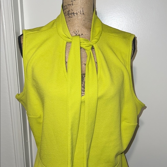 Ashley Stewart Yellow Keyhole Cutout Peplum Blouse - Picture 2 of 6